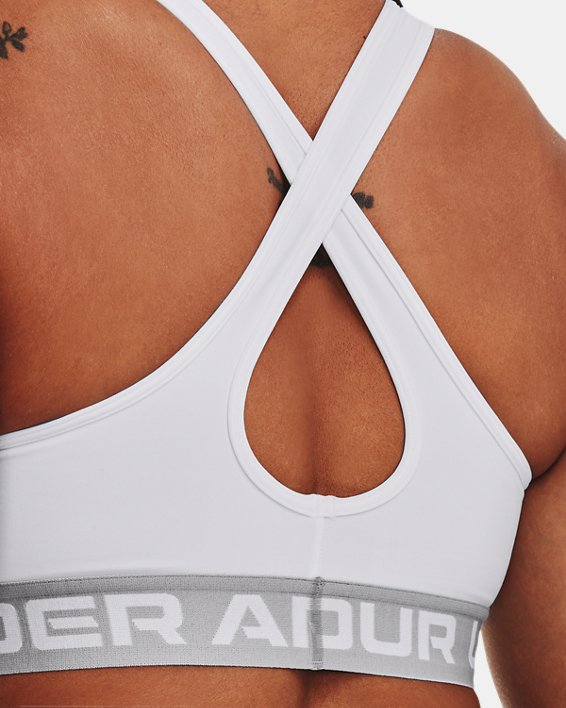 Bra deportivo Armour® Mid Crossback para mujer, White, pdpMainDesktop image number 8